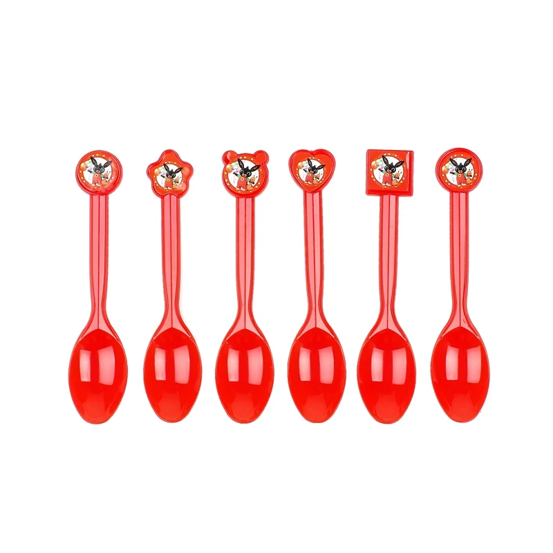 10 шт./компл. посуда с мультяшной тематикой кролика пластиковый нож вилка ложка