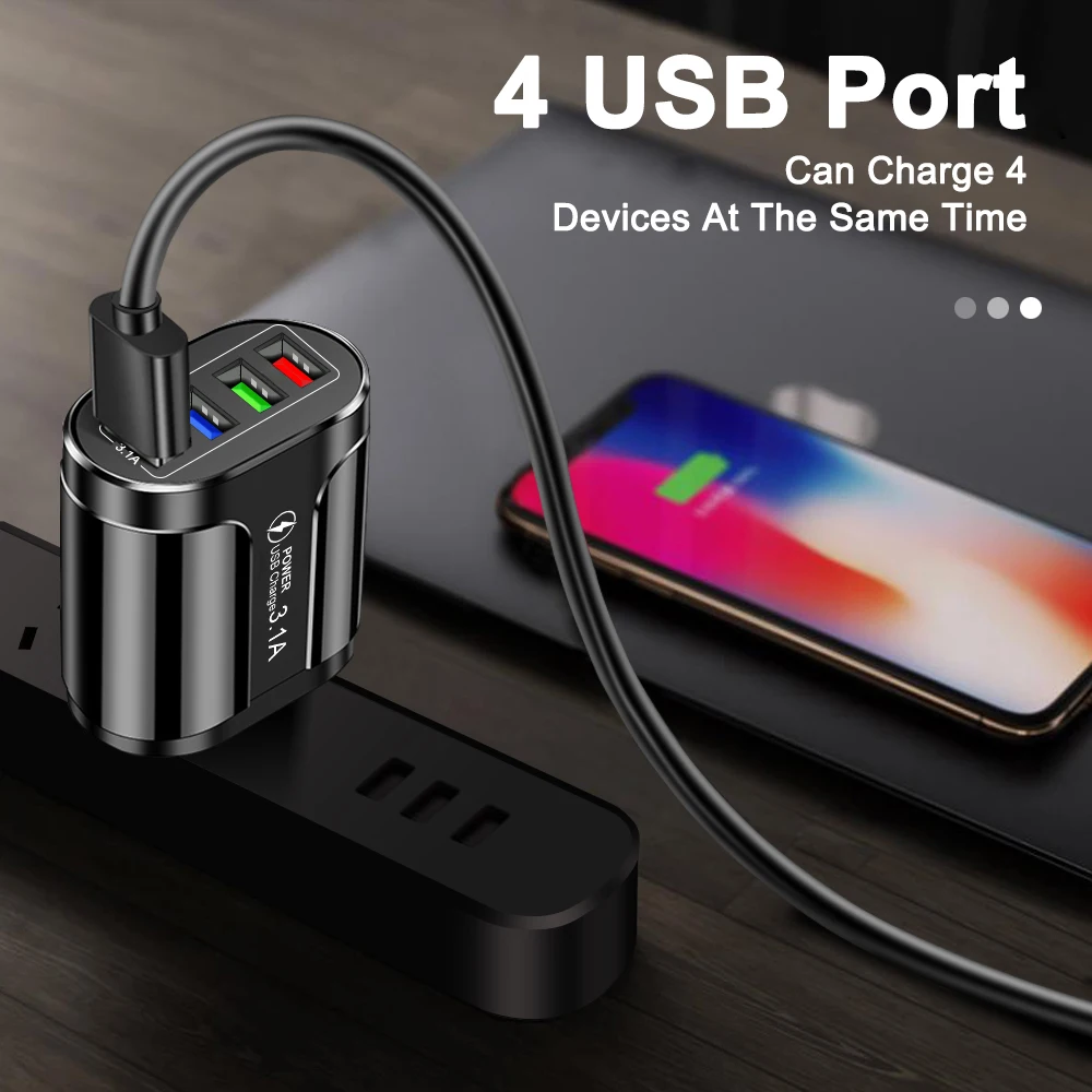 Сетевое зарядное устройство с 4 USB-портами а