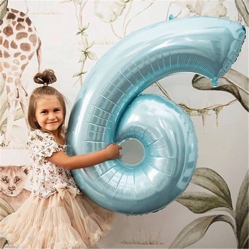 

Giant Size 40&42 Inch Blue/Pink Big Number Foil Balloons 0-9 Birthday Wedding Engagement Party Decor Globos Kids Ball Supplies