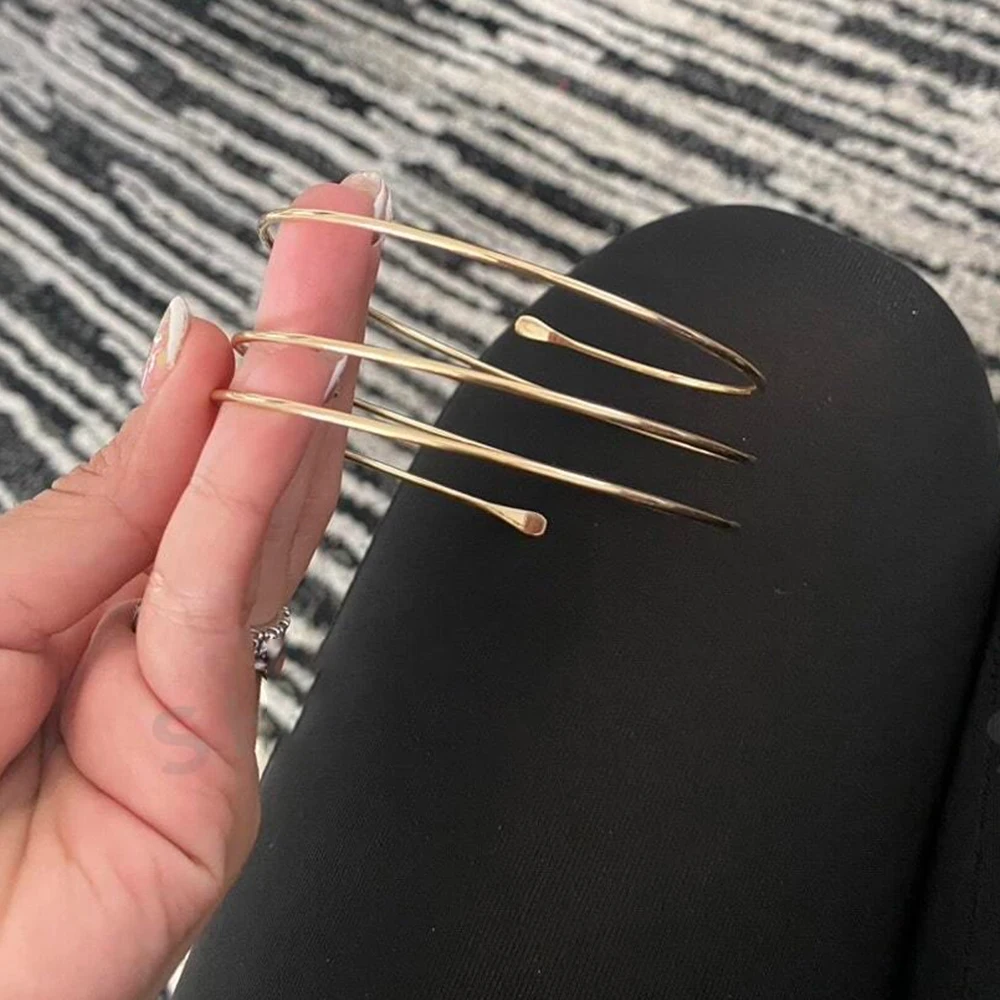 Золотистый металлический браслет для женщин модный винтажный стиль