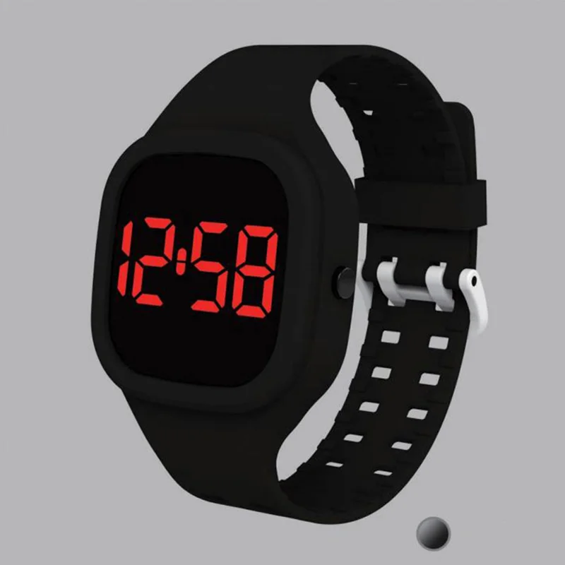 

Fashion Children Digital Watches LED Display Watch for Boys Girls Waterproof Plastic Band Smart Watch for Kids Square Clock