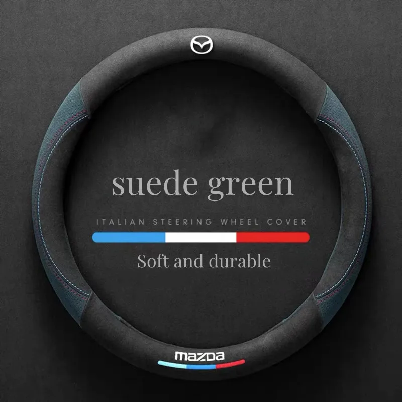 

New Mazda Auto Genuine Suede 37-38cm Steering Wheel Cover Non-slip Suitable For Mazda 2 3 6 CX-5 CX-3 CX-4 CX-7 CX-9 Accessories