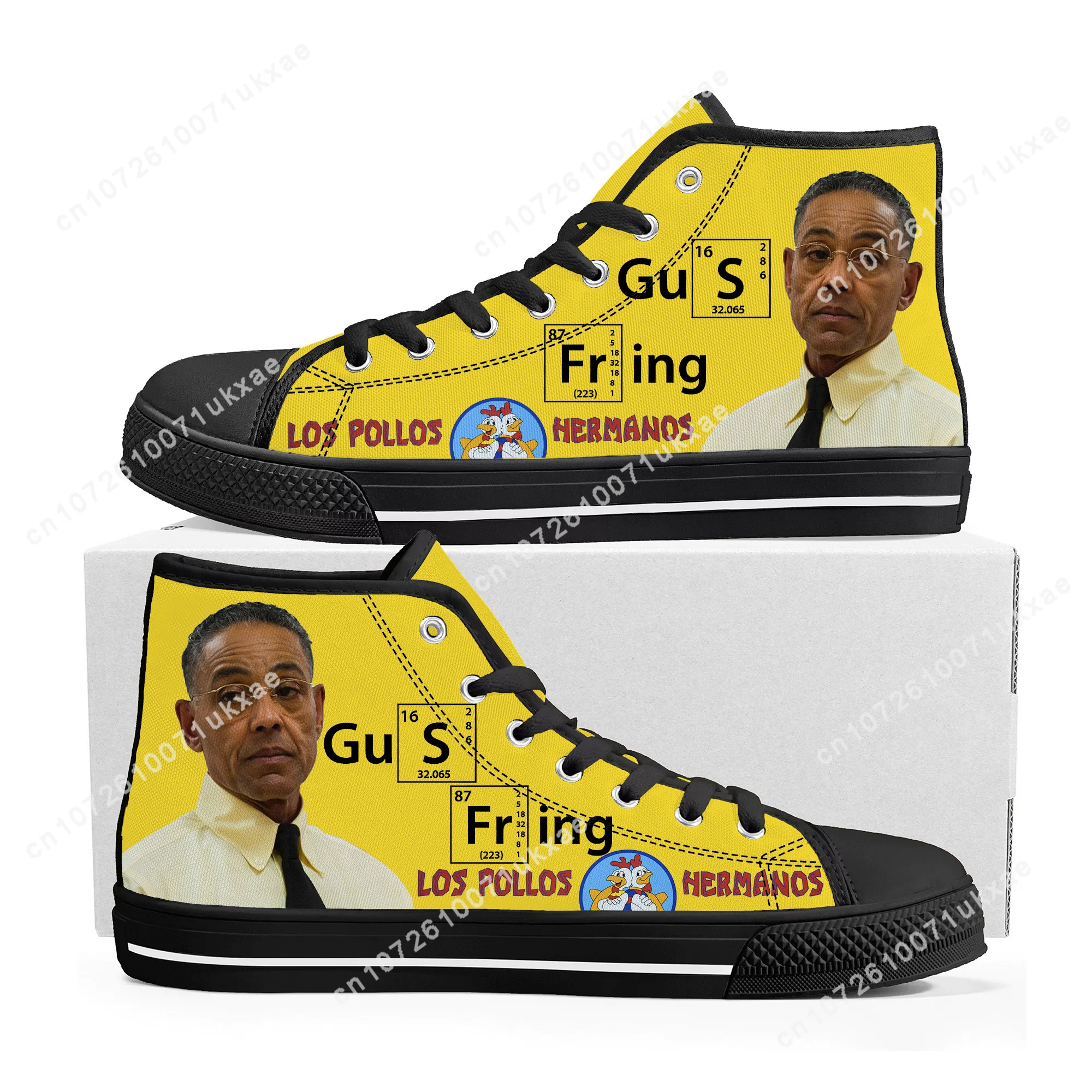 

LOS POLLOS HERMANOS High Top Sneakers Mens Womens Teenager Canvas High Quality Gustavo Gus Fring Sneaker Custom Made Shoes