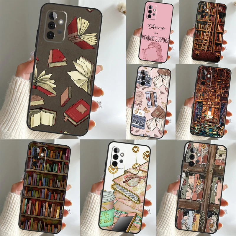 Library  Bookish Case For Samsung Galaxy A32 A33 A52 A54 A53 A34 A12 A13 A51 A71 A21S A52S A23 A31 Back Cover