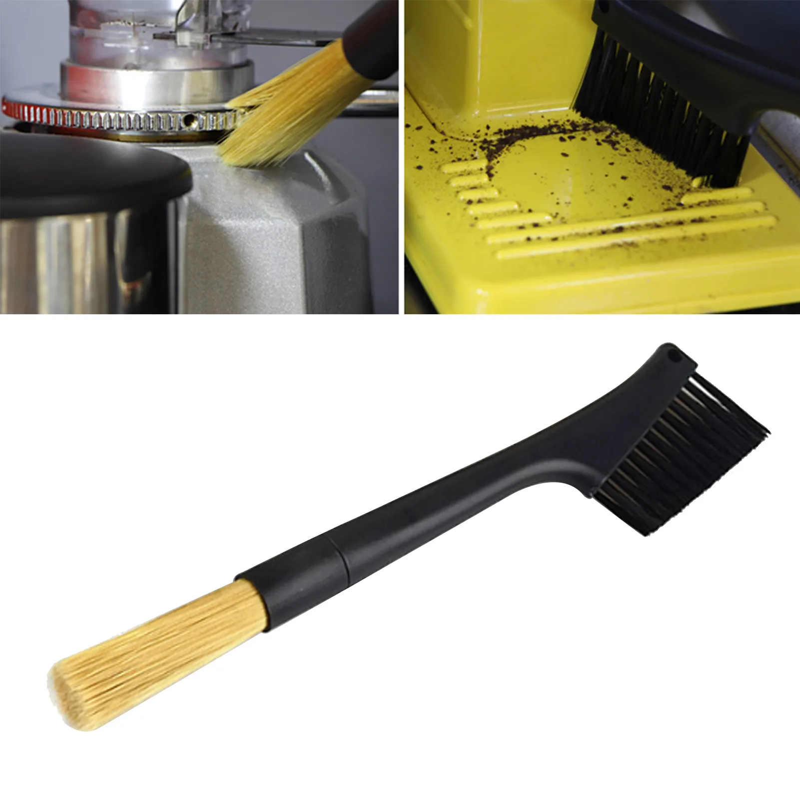 

Кофейная щетка для эспрессо, профессиональная двойная щетка для очистки от пыли, двойная щетка для очистки кофе-машины