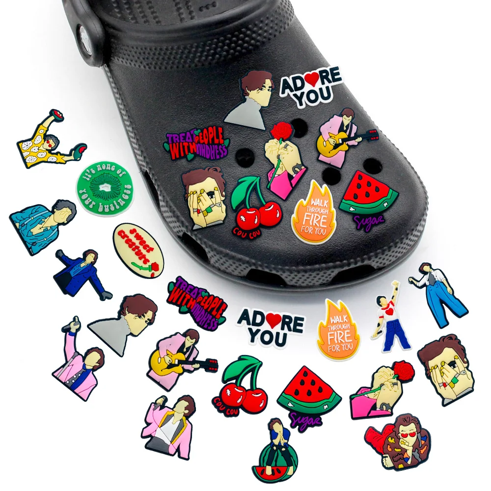 

Versatile 1PCS Jibz Shoe Charms Cartoon Popular Male Singer PVC Croc Clogs Decorate DIY Accessories Girls Kids Adult Party Gifts