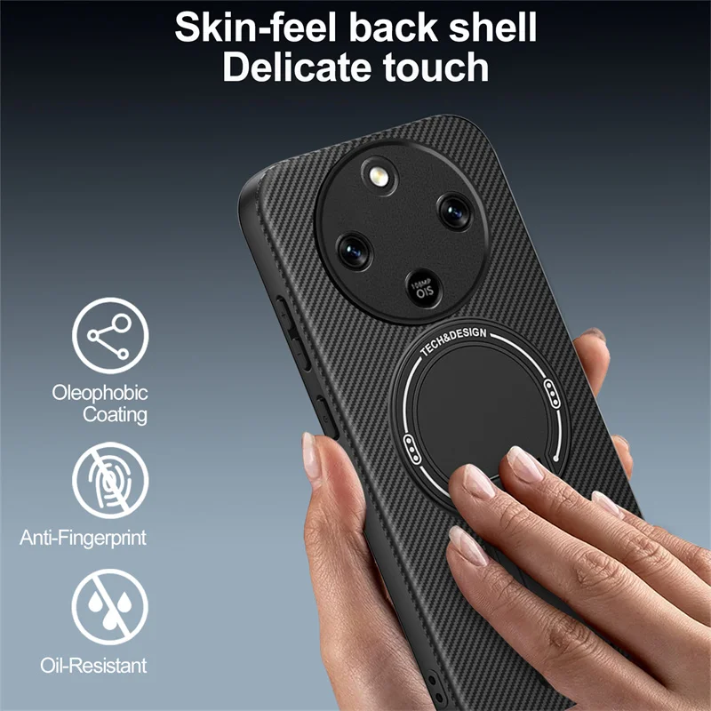 Фото Чехол с узором из углеродного волокна для Honor Magic 8 7 Magic 8 Lite X9d X9c Smart Cover, магнитный складной держатель с беспроводной зарядкой, принципиально №1