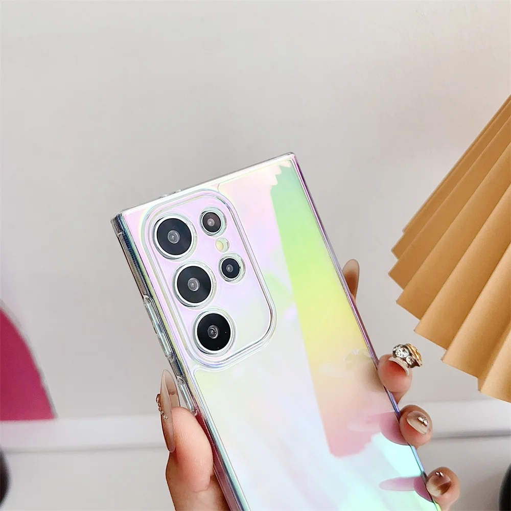 Ультратонкий лазерный прозрачный чехол для Samsung S25 S24 Ultra S23 FE S22 Plus S21 A55 A54 A53 A52 A51 A35