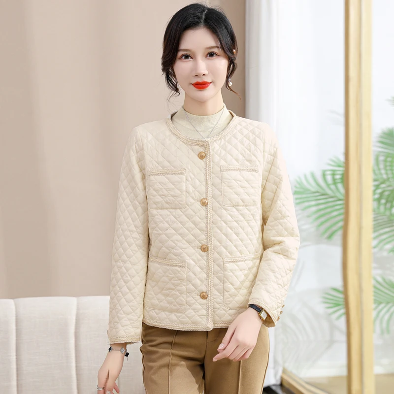 

Зимняя короткая куртка для женщин среднего возраста, зимнее пальто из 2023 хлопка, женская повседневная куртка для мам, женские парки высокого качества