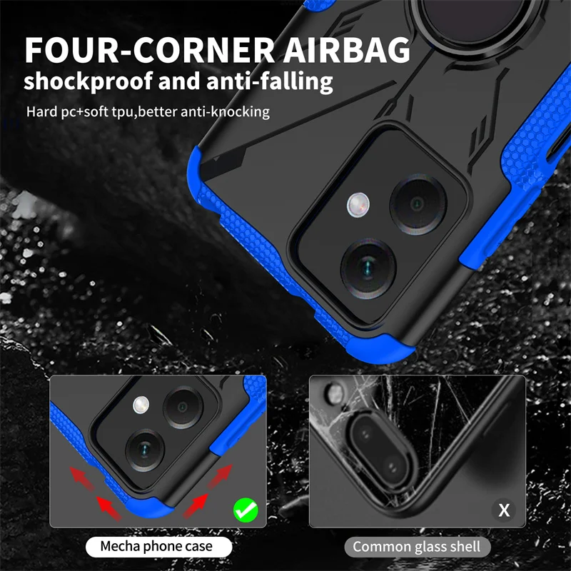 For Poco X5 5G Case For Xiaomi Poco X5 Cover Funda Shell Ring Armor Shockproof Protective Phone Bumper For Poco X5