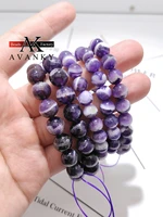 natural dog tooth amethyst crystal single lap necklace for women girl birthday gift fresh bracelets fashion jewelry 8 12mm
