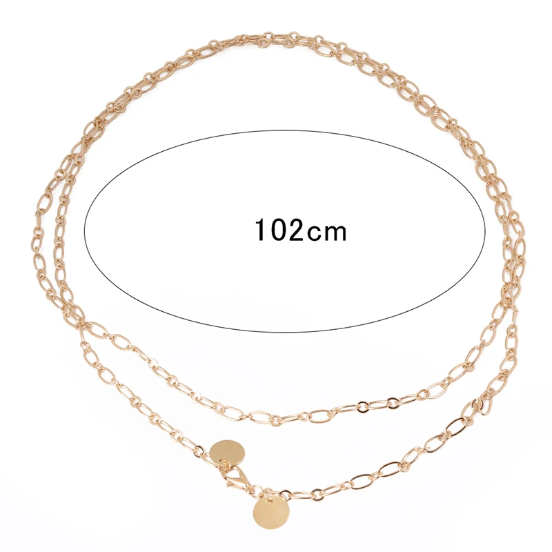 

Fashionable Women's Mini Metal Dress Waist Chain Belt Sequins All Match Casual Elegant Clothing Thin Chain Belt