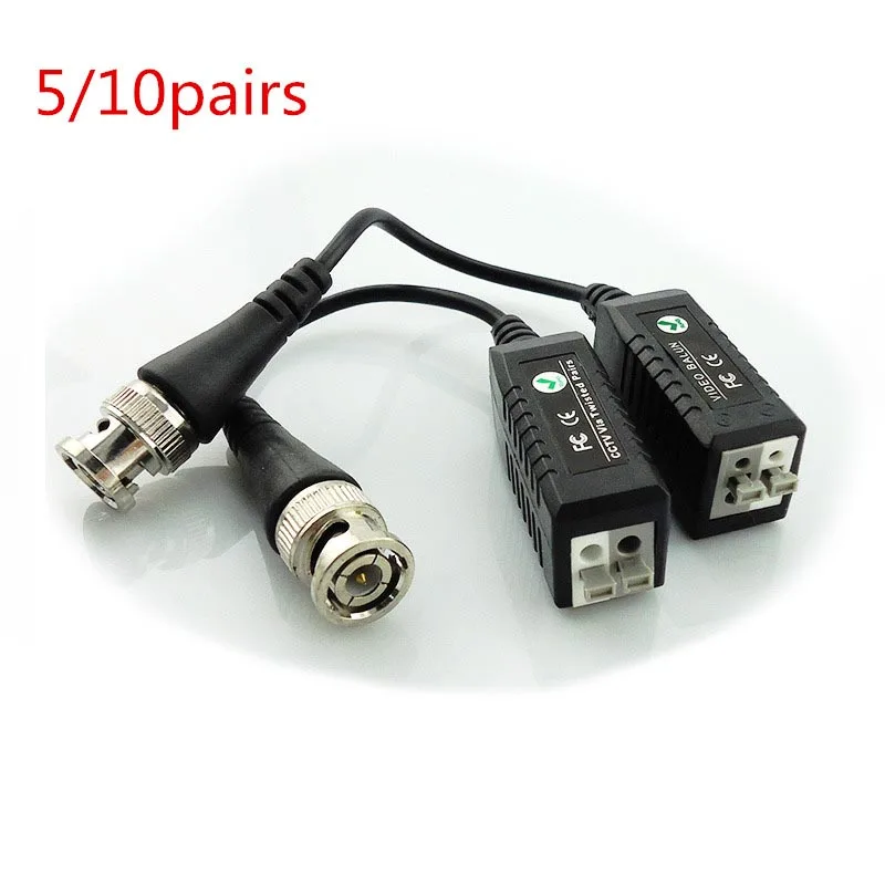 

5/10pairs Enhanced Twisted Bnc Cctv Video Balun Passive audio camera Transceiver Utp Balun Bnc Mail To Cat5 Cctv Cable L19