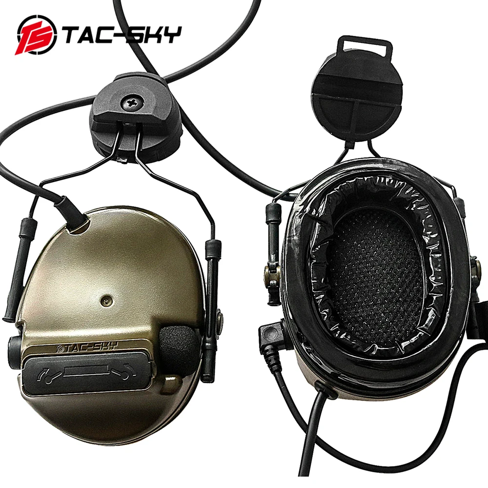 Фото Тактическая гарнитура TAC-SKY Outdoor Hunting TACSKY III с силиконовыми амбушюрами для охоты и защиты слуха от шума. №4
