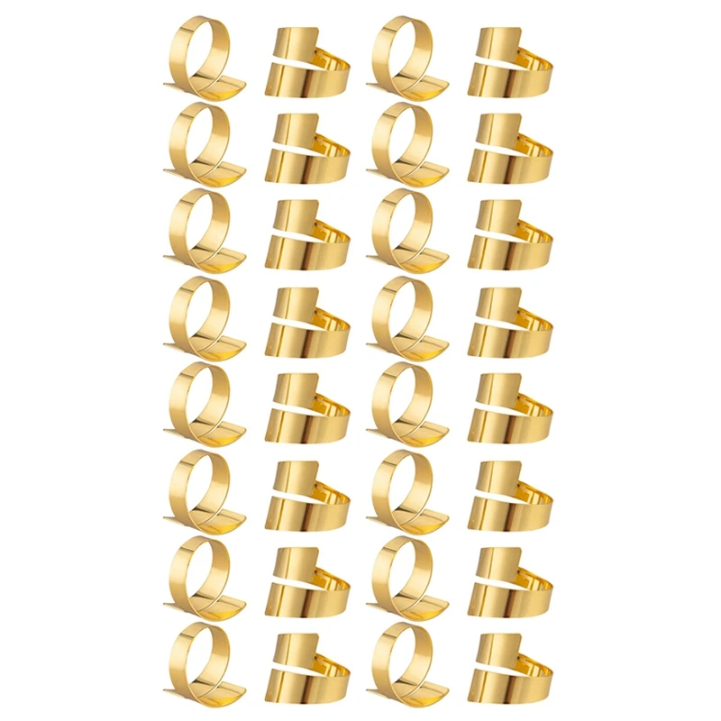 

16 Pcs Napkin Rings Handcrafted Dinner Table Napkin Holders Alloy Napkin Rings (Gold)