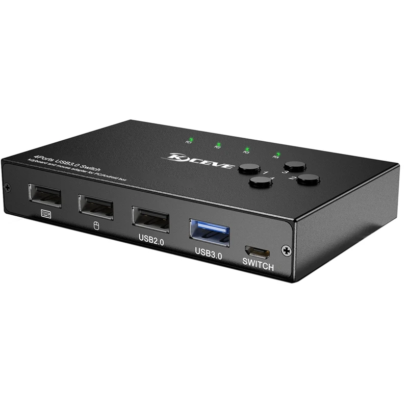 

4-Port USB3.0 Sharer Switch USB KVM Switcher With Controller PC Sharing Splitter For Keyboard Mouse Printer