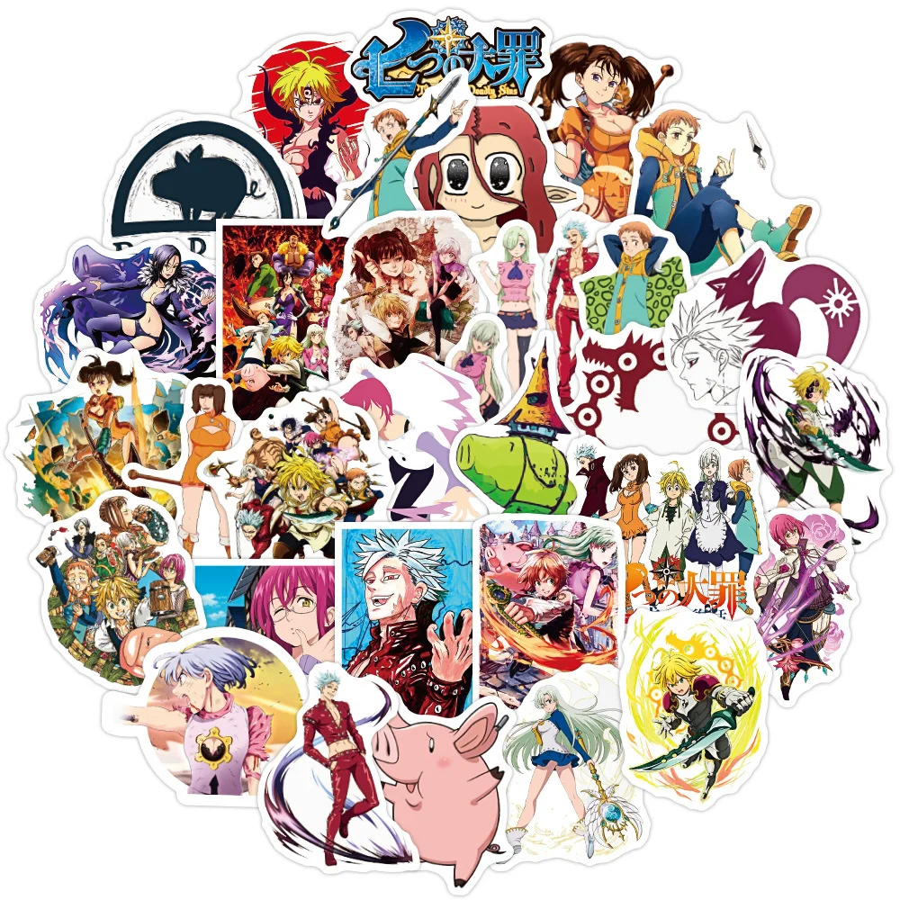 

10/30/50PCS Japanese Anime The Seven Deadly Sins Sticker For Luggage Laptop iPad Gift Journal Waterproof Sticker Wholesale