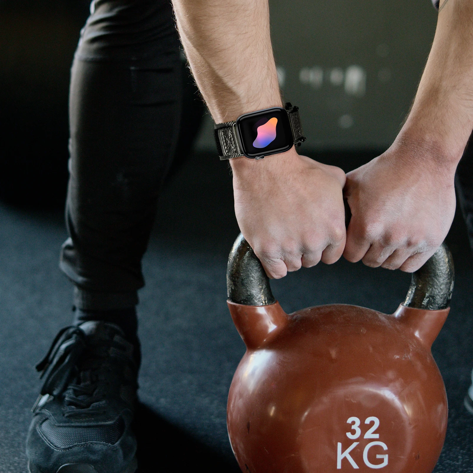 Super Rugged Nylon Sport Band for Apple Watch 40 41 45 40 44mm for iwatch 7 5 6 se 2 3 38mm 42mm strap bracelet wristbelt Black