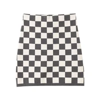 chessboard plaid high waist skirt autumn and winter new retro design hip skirt korean fashion clothing y2k mini skirt