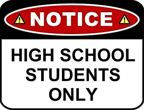 

Алюминиевая металлическая вывеска для учащихся старшей школы, только 12X18 дюймов