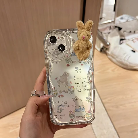 Чехол с 3D кроликом и плюшевым рисунком для OPPO A5 A3X A5i A3 Pro A5X A20 A80 A60 A40 A79 A18 A38 A16 A16S A79 A96 A57 A15 A35 Cover