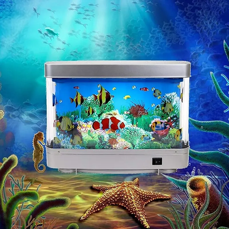 

Artificial Tropical Fish Tank Lamps Aquarium Decorative Night Light Virtual Ocean Dynamic LED Table Lamp Cute Room Decor Gift