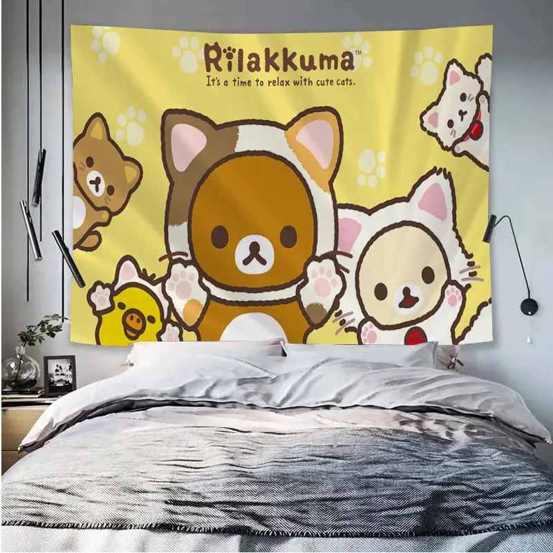 Kawaii Rilakkuma настенный гобелен дешевый хиппи богемный гобелены Мандала кавайный