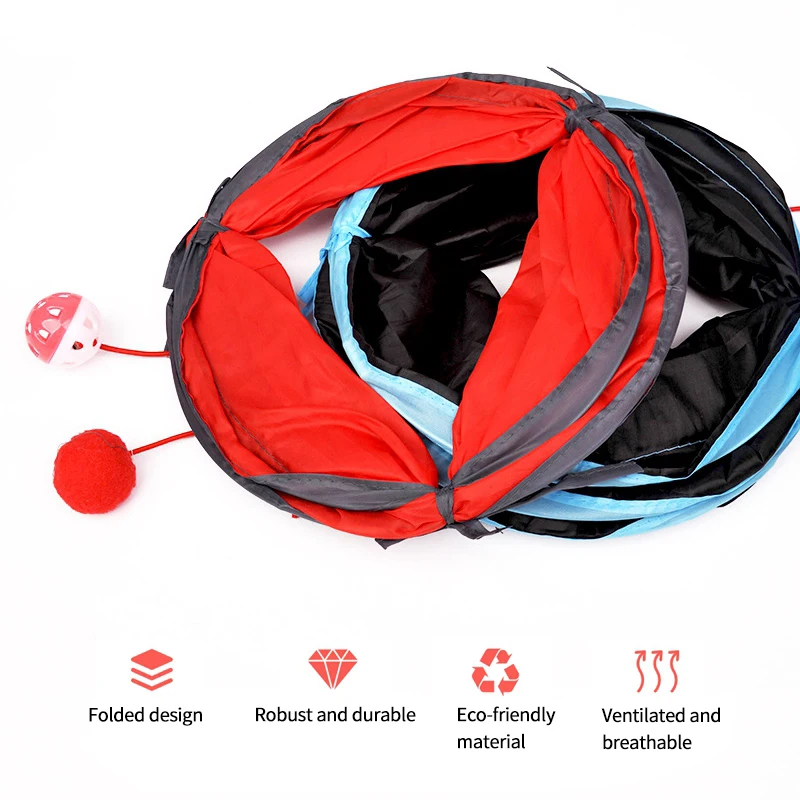 Туннель для кошек складной Интерактивная игрушка тренировки Всесезонная