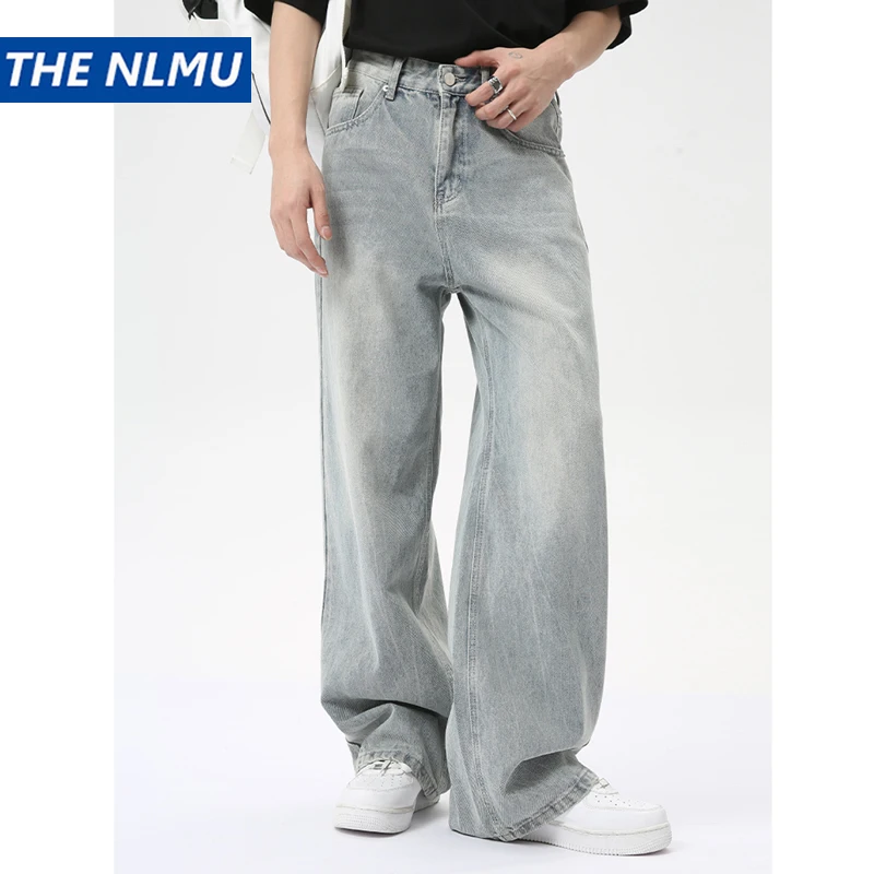 Винтажные мешковатые джинсы Мужская Уличная одежда свободные синие джинсовые