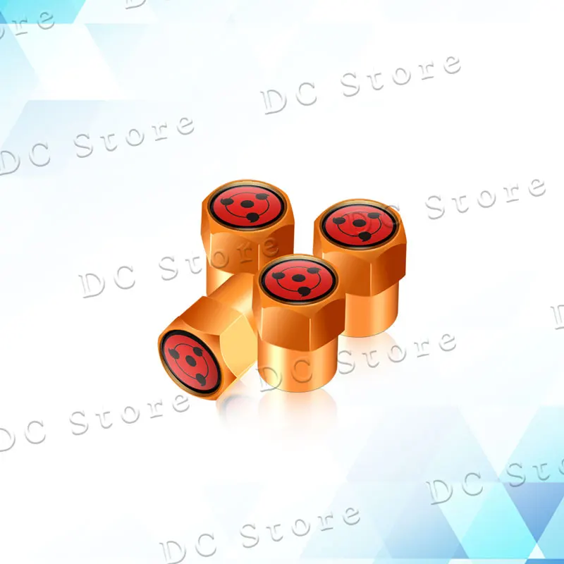 

4 шт., японское аниме Itachi Rinnegan Sharingan, эмблема колеса автомобиля, колпачки для клапанов шин, обод, крышки стержня, пылезащитные для универсальных автомобилей