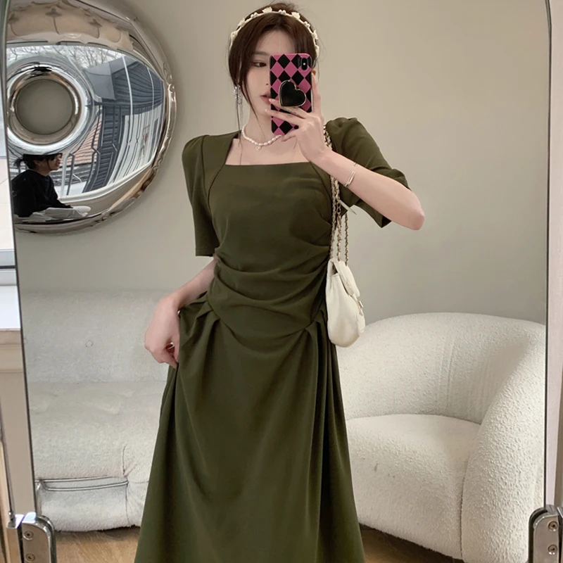 Платье женское приталенное в стиле ретро облегающее французское скрывающее
