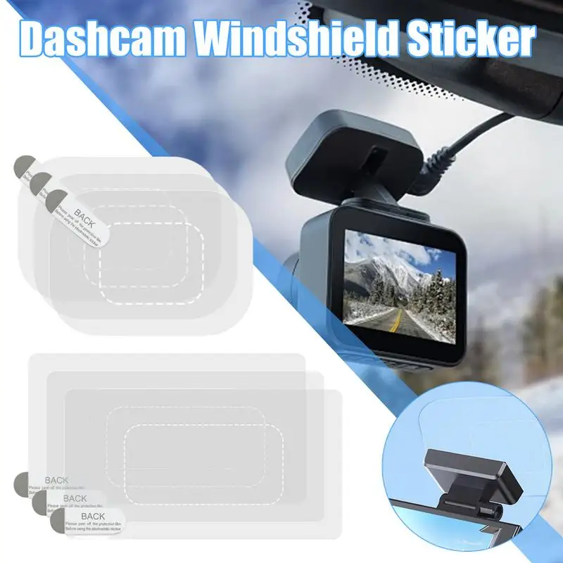 

6 шт./компл. Dashcam наклейка на лобовое стекло прозрачная термостойкая пленка для лобового стекла Экран электростатические наклейки для видеорегистратора