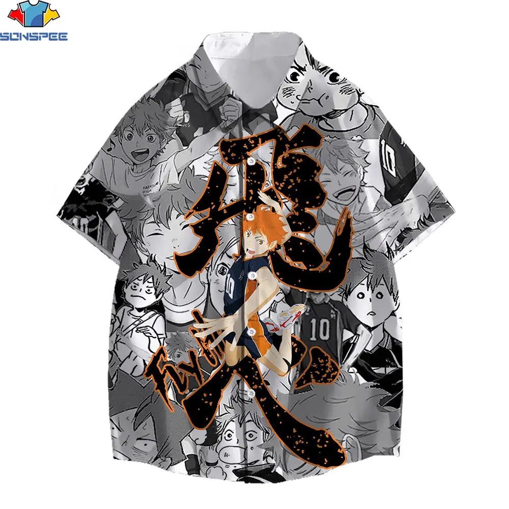 

SONSPEE 3D Print Hawaiian Shirt Beach Volleyball Basketball Japan Anime Harajuku Style Outdoor Party Travel Trend Cool Shirt Top