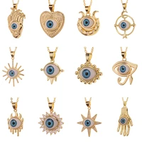 new fashion jewelry evil eye copper pendant summer holiday hip hop personality necklace party holiday gift