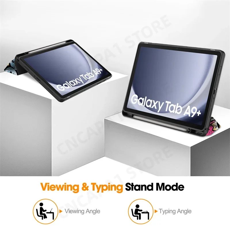 Чехол для Samsung Tab A9 Plus умный чехол 11 дюймов с держателем карандашей Galaxy +
