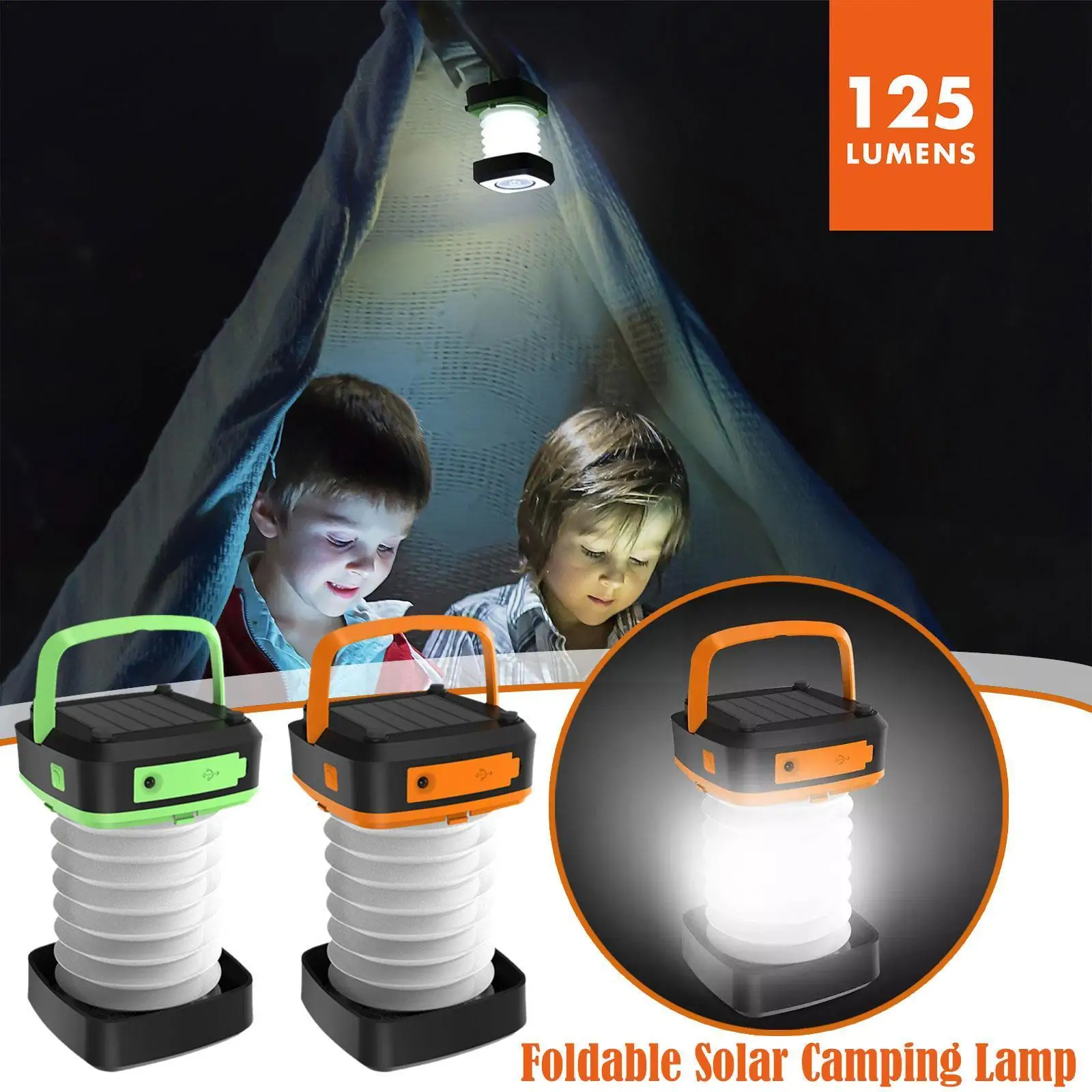 

Light Source Solar Portable Camping Lamp Three Gear Mode Output Foldable Lamp For Outdoor Fishing Hiking Usb Rechargeable G3u1