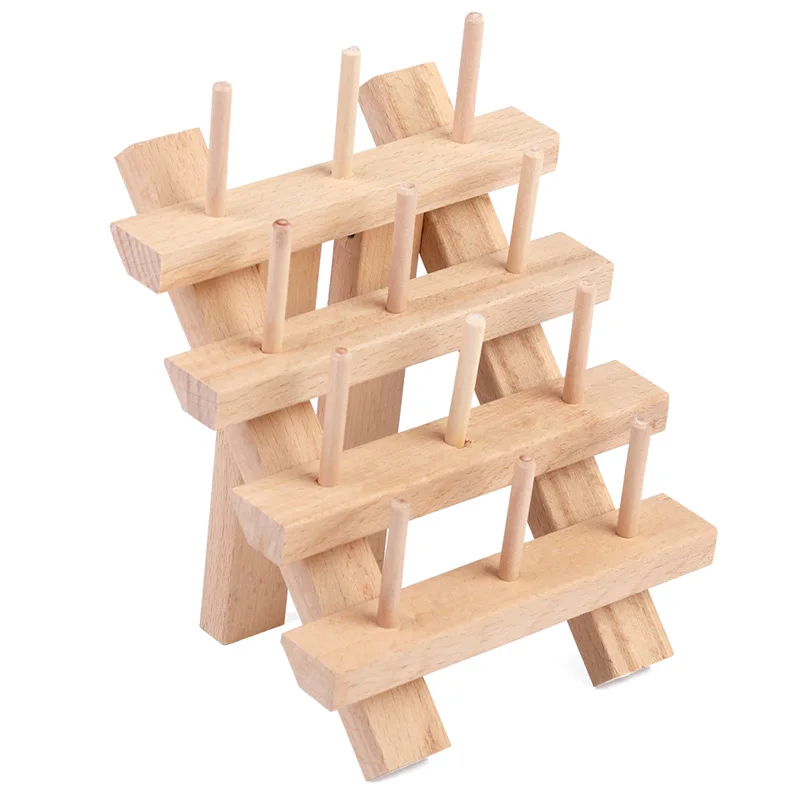 

KAOBUY 12-Spool Thread Rack Sewing Embroidery Organizer Natural Wood for Sewing Quilting Embroidery Jewelry Hanging