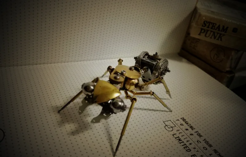 

New Steampunk Metal Casting DIY Insect Mechanical Ant Manual Art Miniature Sculpture Indoor Furniture Supplies Display Toys