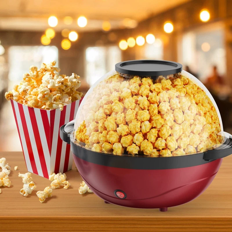 Popcorn Maker Fast Heat Up Popcorn Popper Machine Electric Nonstick Hot Oil Popcorn Maker Easy To Control Clean EU Plug