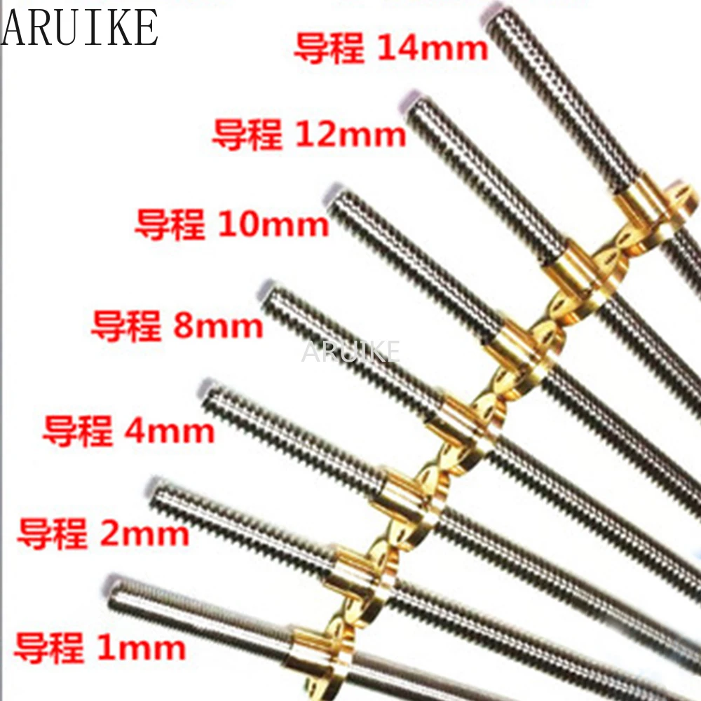 

Трапециевидный винт T8 8 мм, длина 100-600 мм, резьба 1-8 мм