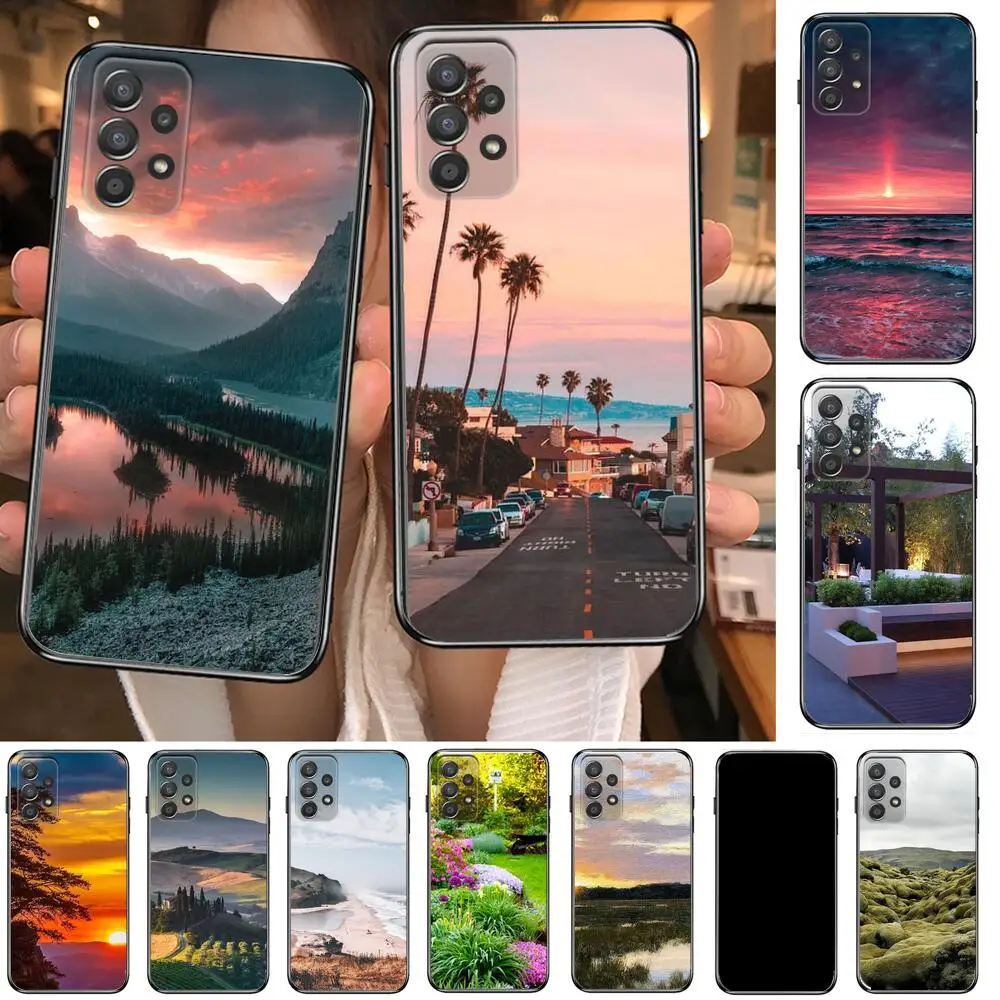 

HD-scenery Phone Case Hull For Samsung Galaxy A70 A50 A51 A71 A52 A40 A30 A31 A90 A20E 5G a20s Black Shell Art Cell Cove