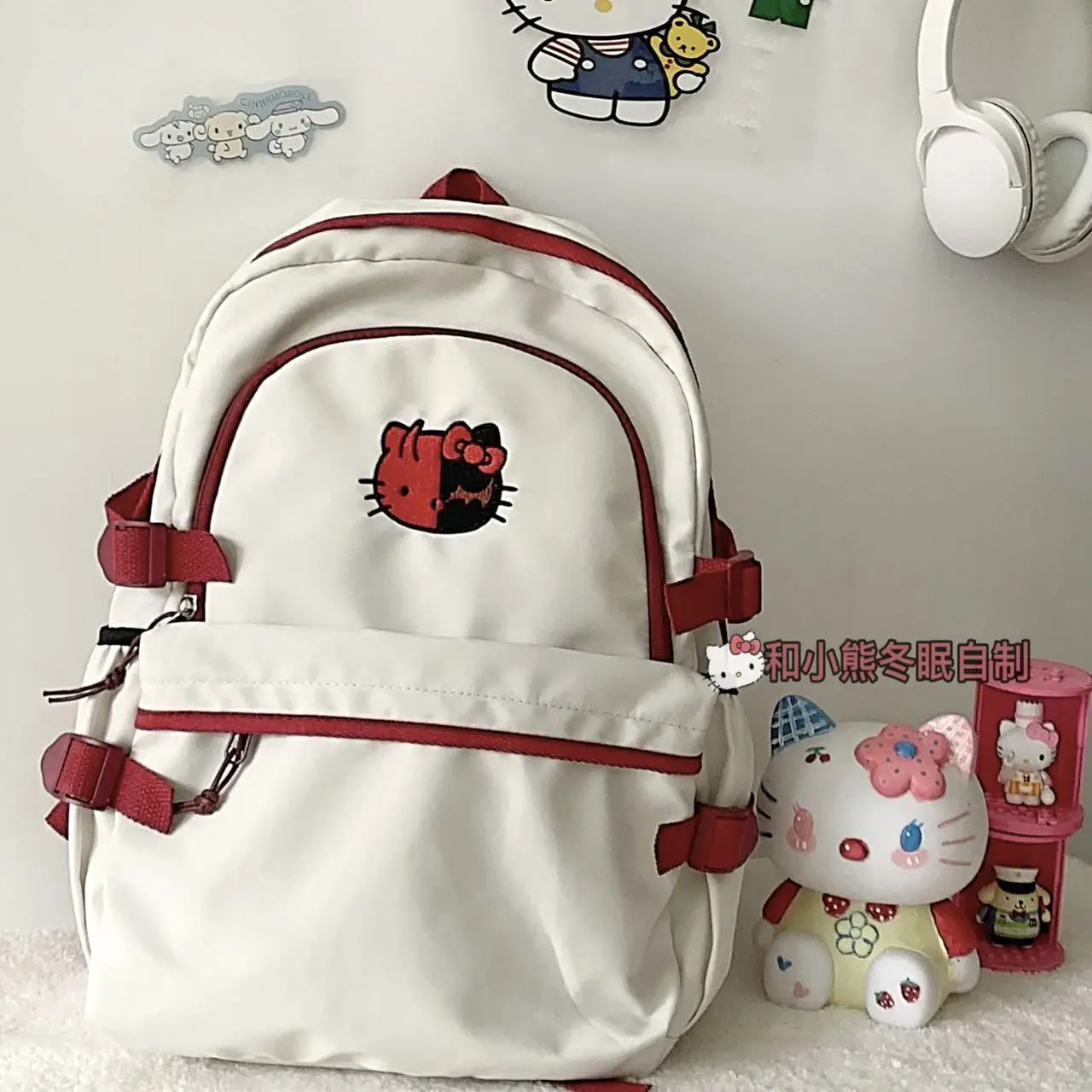 Homemade Backpack Cartoon Cute Large Capacity Japanese Women's Preppy School Handbag Sanrio Large Capacity Waterproof