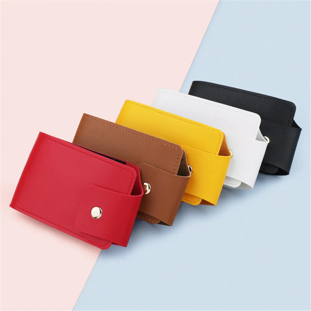 

9 Colors Fashion PU Leather Business Card Holder Wallet Thin Bank ID Credit Card Case Women Men Mini Cash Change Coin Purses