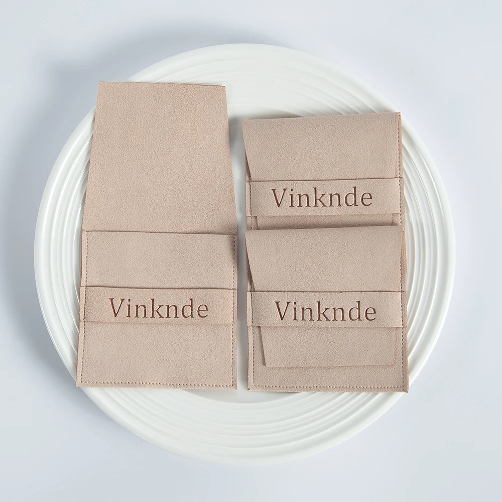 Personalized Logo Print Pink Suede Microfiber Drawstring Bags Velvet Jewelry Packaging Pouches Chic Wedding Favor Bag Gift Pouch