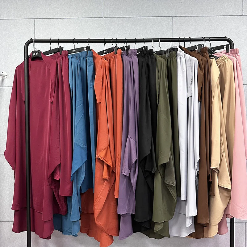 Fashion Robe Suit Clothes Middle East Solid Color Dress Pants Suit Robe Women Long Kimono Dress Women Large Swing Muslim Dresse