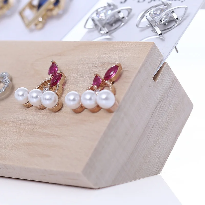 Fashion Wood Jewelry Display Necklace Charms Jewelry Display Tray Pendant Earrings Card Style Pendant Display Card