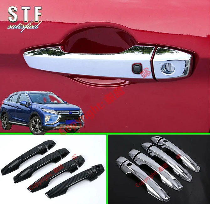 

Крышка дверной ручки из АБС, отделка с умным отверстием для Mitsubishi Eclipse Cross 2018 2019, автомобильные аксессуары, наклейки W4