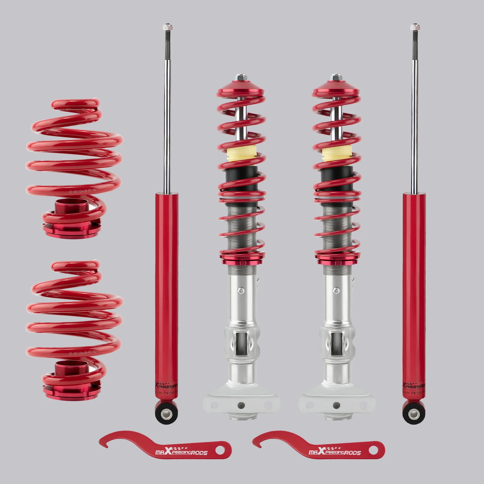 

Strut Adjustable Height Lowering Coilovers Red For BMW E36 318i 318is 318ic 323i Front Rear for 320 325 328 M3 90-99 Suspension