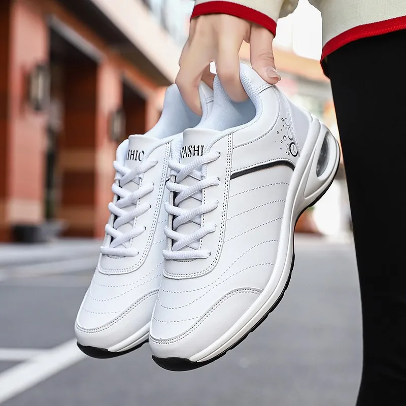 Women Fashion Leather Casual Shoes Air Cushion Running Shoes Comfortable Outdoor Waterproof Columbia Sports Shoes