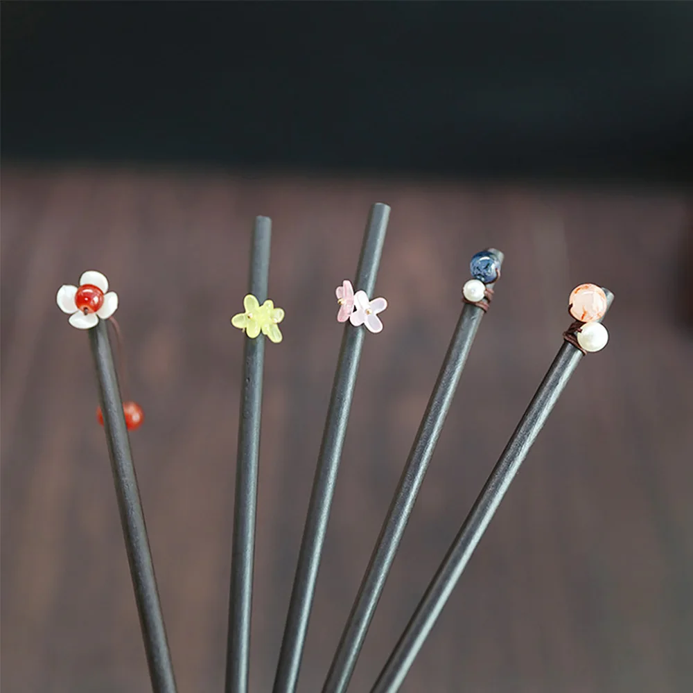 

Elegant Headdress Vintage Hanfu Simple Chinese Style Flower Hairpins Hair Accessories Wooden Hairpin Hair Sticks